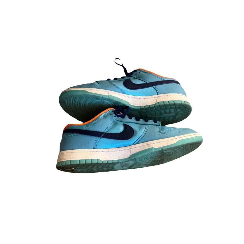 Size Men's 11 - Nike Dunk SE Low Baltic Blue Total Orange Sneakers With Box - Picture 7 of 7